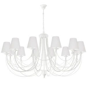 Duża biała lampa do salonu 12- ramienna JEWESOS AB 12041/26/01 