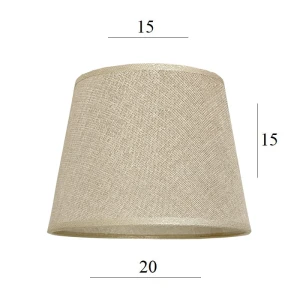 Abażur do lampki 1T-E27 len ze złotą nitką 15/20 wys 15     
