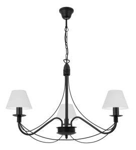 Żyrandol z abażurami do sypialni HORTENSJA 1S 1382-3/01 3-płomienny