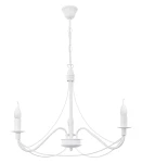 Świecznikowy żyrandol do sypialni HORTENSJA 1382-3/BIA 3-płomienny 