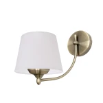 Patynowany kinkiet z białym abażurem  AZALIA 615-K/01