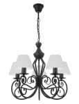 Czarny żyrandol z abażurami DALIA 1374-5/1S/01 5-płomienny