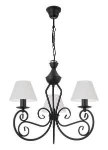 Czarny żyrandol do pokoju DALIA 1374-3/1S/01 3-płomienny