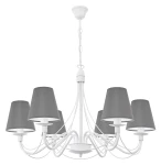 Żyrandol z abażurami do salonu HORTENSJA AB 382-6/BIA/08 6-płomienny
