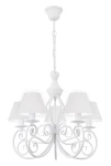 Biały żyrandol w stylu prowansalskim DALIA 1374-5/BIA/1S/01 5-płomienny