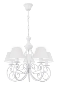 Biały żyrandol w stylu prowansalskim DALIA 1374-5/BIA/1S/01 5-płomienny