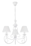 Biały żyrandol do pokoju DALIA 1374-3//BIA/1S/01 3-ramienny