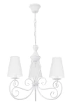 Biały żyrandol do salonu DALIA 1374-3/BIA/2S/01 3-ramienny 