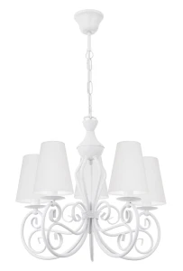 Uniwersalna biała lampa wisząca DALIA 1374-5/BIA/2S/01 5-płomienny 