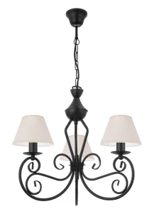 Czarny żyrandol do salonu DALIA 1374-3/1S/02 3-płomienny 