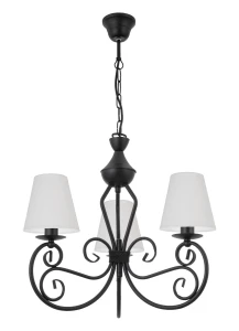 Czarna lampa wisząca z abażurami DALIA 1374-3/AB/01 3-płomienny 