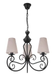 Czarny żyrandol z beżowymi abażurami DALIA 1374-3/2S/13 3-płomienny  