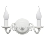 Podwójny biały kinkiet świecznikowy PŁOMYK BIS 1381/K2/BIA/Le 