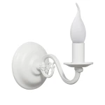 Biały kinkiet świecznikowy pojedynczy PŁOMYK BIS 1380/K1/BIA/Le 