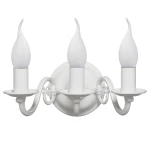 Biały potrójny kinkiet świecznikowy PŁOMYK BIS 1382/K3/BIA/Le 