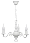 Świecznikowy biały żyrandol do salonu PŁOMYK BIS 1383/W3/BIA/Le