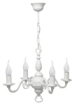 Żyrandol świecznikowy biały do salonu PŁOMYK BIS 1384/W4/BIA/Le   