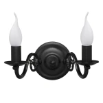 Podwójny czarny kinkiet świecznikowy PŁOMYK BIS 1381/K2/CZA/Le  