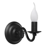 Czarny kinkiet świecznikowy pojedynczy PŁOMYK BIS 1380/K1/CZA/Le  