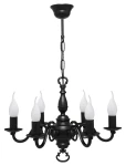 6-ramienny czarny żyrandol świecznikowy PŁOMYK BIS 1386/W6/CZA/Le  