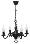 Czarny 5-ramienny żyrandol świecznikowy PŁOMYK BIS 1385/W5/CZA/Le  