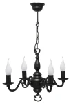 Żyrandol świecznikowy czarny do salonu PŁOMYK BIS 1384/W4/CZA/Le  