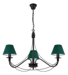 Trzypłomienny czarny żyrandol z abażurami HORTENSJA 1S 1382-3/35 3-płomienny