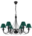 Żyrandol klasyczny z zielonymi abażurami HORTENSJA 1S 1382-6/35 6-płomienny 