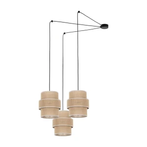 Efektowna lampa z jutowymi abażurkami CALISIO JUTA 15403/TK 
