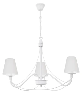 Żyrandol klasyczny do sypialni z abażurami HORTENSJA AB 382-3/BIA/01 3-płomienny 