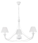 Piękny biały żyrandol z abażurkami HORTENSJA 1S 382-3/BIA/01 3-płomienny  