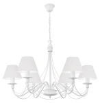 Uniwersalny biały żyrandol salonowy HORTENSJA 1S 382-6/BIA/01 6-płomienny  