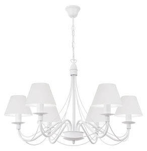 Uniwersalny biały żyrandol salonowy HORTENSJA 1S 382-6/BIA/01 6-płomienny  
