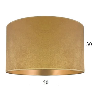 Abażur duży walec do lampy podłogowej 6W-E27 miodowo-złoty welur - 50/30 