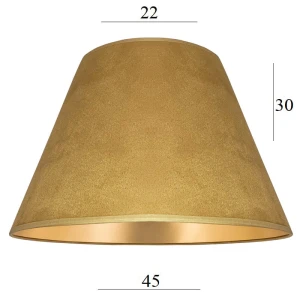Duży abażur do lampy podłogowej stożek 8S MIODOWO-ZŁOTY WELUR 22/45 wys 30