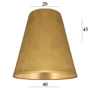 Duży abażur z weluru do lampy stożek 5S miodowo-złoty 20/40 wys 45
