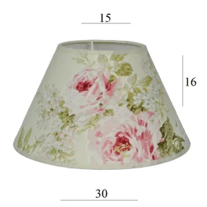 ABAŻUR do lampki w kwiaty 4S-E27 róże 15/30 wys 16 