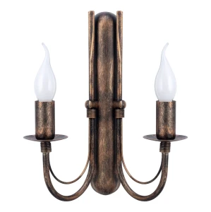 Postarzany kinkiet podwójny do przedpokoju JEWESOS 12046/24