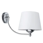 Chromowa lampa ścienna z abażurem  AZALIA CHROM 615-K/CH/01 1-płomienny kinkiet