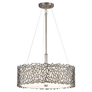 Nowoczesna lampa sufitowa wisząca do salonu  SILK COBRA KL/S1ILVER/CORAL/P/A/EL