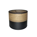 Klosz do lampy w kształcie walca LOFT 20/15 cm BLACK/DARK WOOD