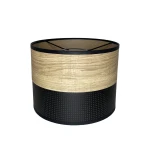 Drewniany abażurek do lampy walec LOFT 20/15 cm BLACK/LIGHT WOOD 