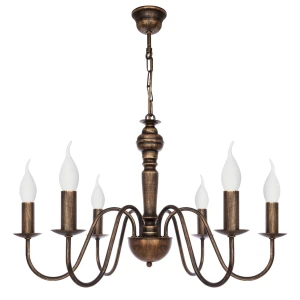 Czarno-złoty żyrandol świecznikowy do salonu GOLDSUN CLASSIC 1335G/24 6-płomienny