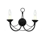 Podwójny kinkiet ścienny świecznikowy czarny CHESAPEAKE C1B2/BLACK/EL