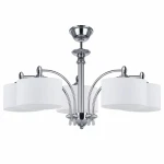 Krótki srebrny żyrandol do salonu MAGNOLIA 615-5/CH/M/01 5-ramienny