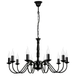 Czarny żyrandol z 10 ramionami świecznikowy JASMIN 7710/27 