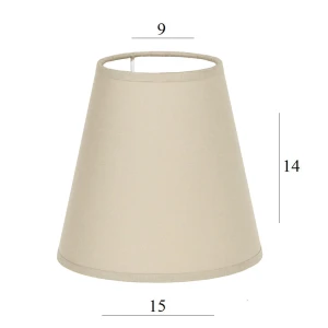 Abażur do żyrandola beżowy stożek AB-E14 beż 9/15 wys 14 montaż na żarówkę