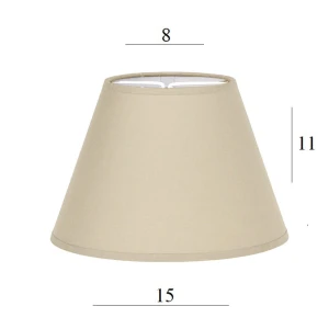 Abażur z montażem na żarówkę w kształcie stożka 1S-E14 beż 8/15 wys 11 