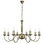 Elegancki szeroki żyrandol w kolorze stare złoto JASMIN 7788/22 8-ramienny