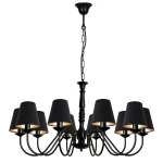 Duży czarny żyrandol z 10 ramionami JASMIN 7710/27/53